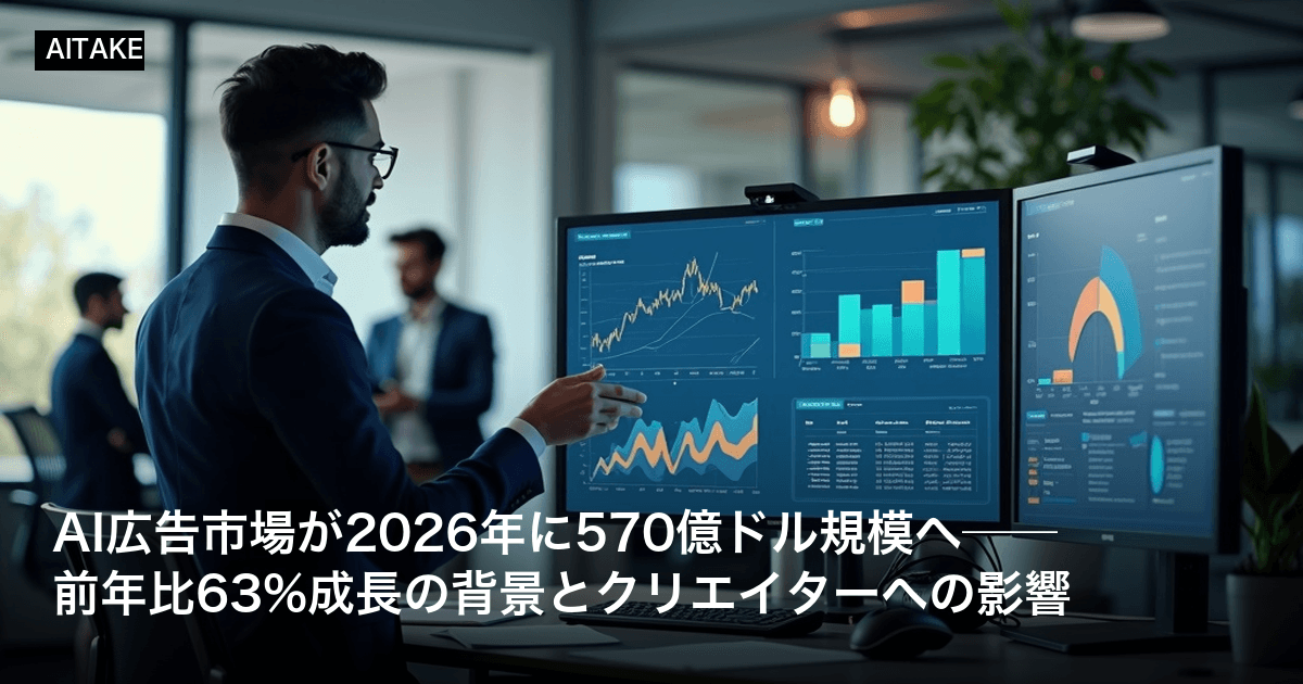 AI広告市場が2026年に570億ドル規模へ──前年比63%成長の背景とクリエイターへの影響