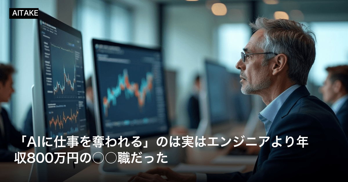 「AIに仕事を奪われる」のは実はエンジニアより年収800万円の○○職だった