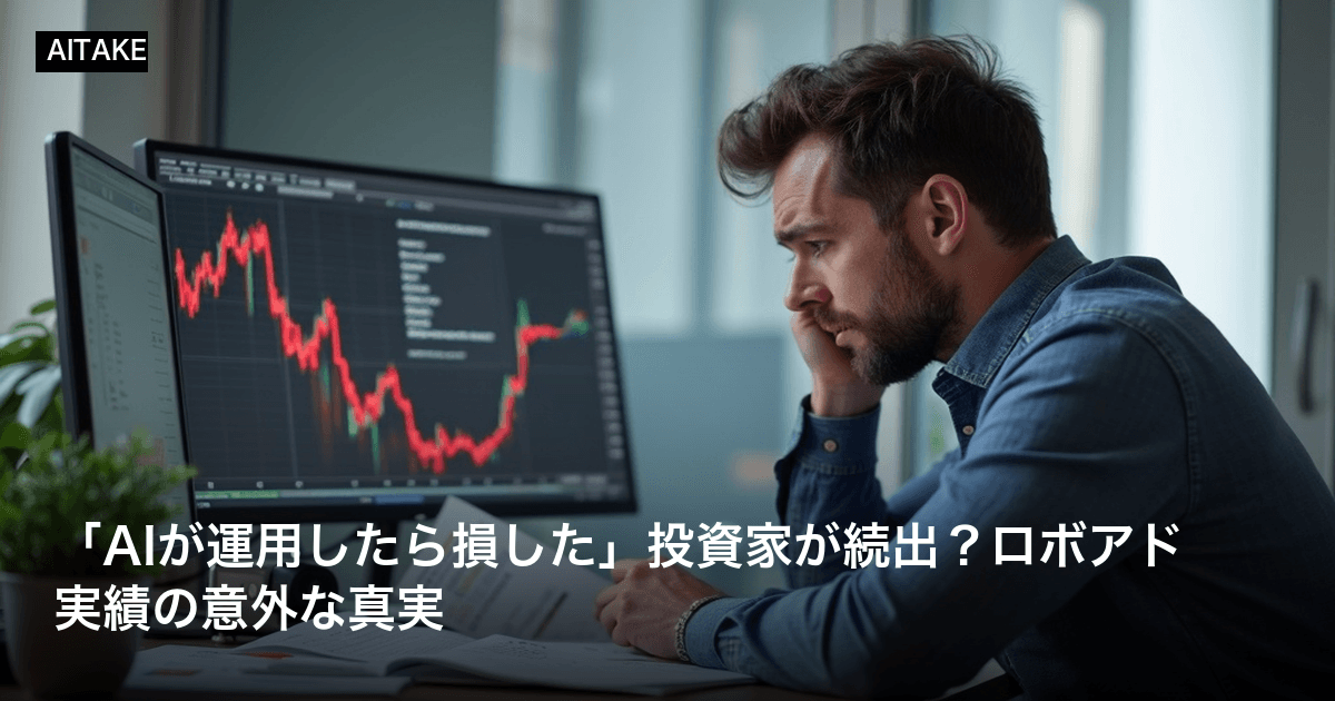 「AIが運用したら損した」投資家が続出?ロボアド実績の意外な真実