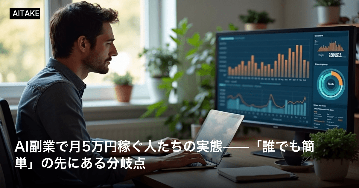 AI副業で月5万円稼ぐ人たちの実態——「誰でも簡単」の先にある分岐点