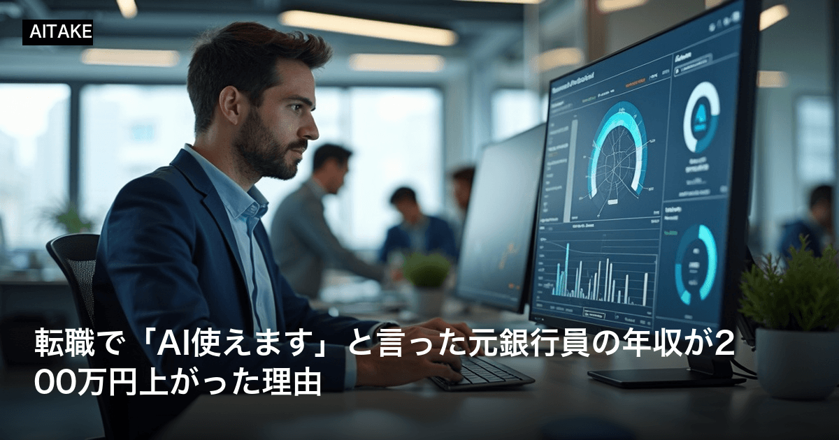 転職で「AI使えます」と言った元銀行員の年収が200万円上がった理由