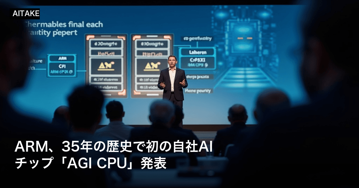 ARM、35年の歴史で初の自社AI チップ「AGI CPU」発表
