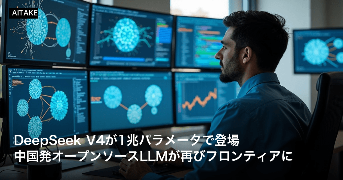 DeepSeek V4が1兆パラメータで登場──中国発オープンソースLLMが再びフロンティアに