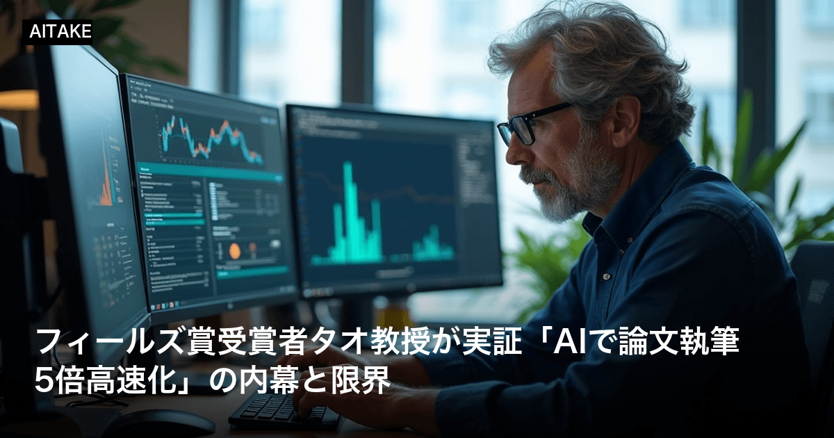 フィールズ賞受賞者タオ教授が実証「AIで論文執筆5倍高速化」の内幕と限界