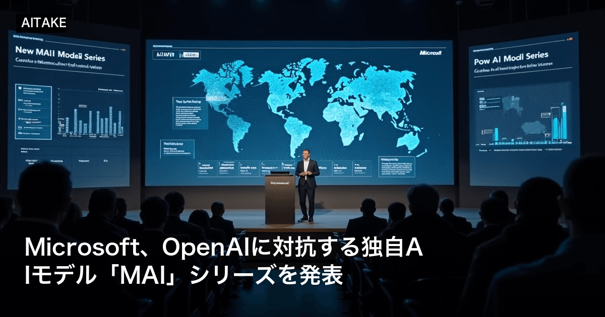 Microsoft、OpenAIに対抗する独自AIモデル「MAI」シリーズを発表
