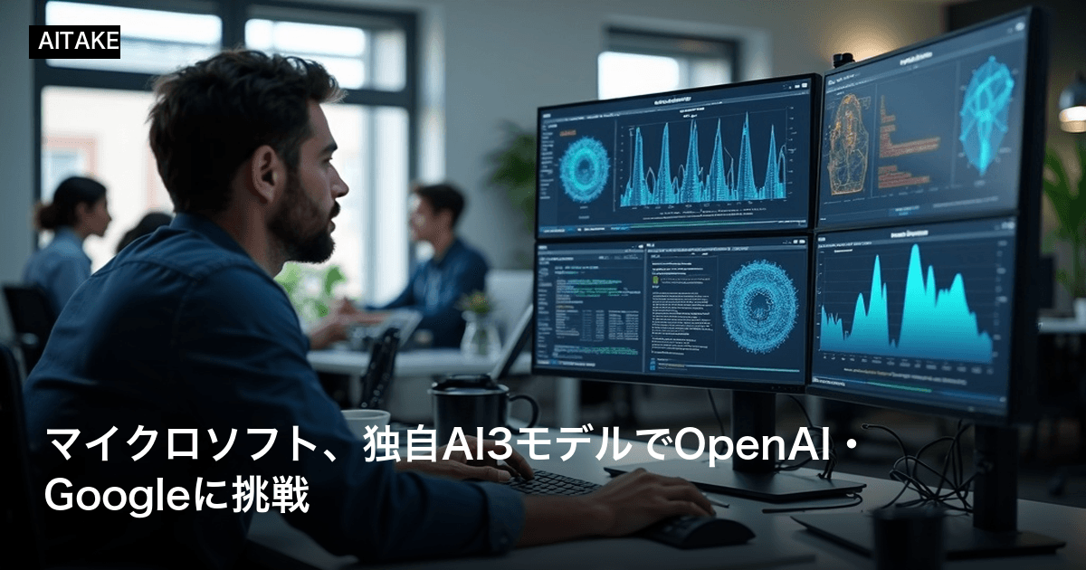 マイクロソフト、独自AI3モデルでOpenAI・Googleに挑戦