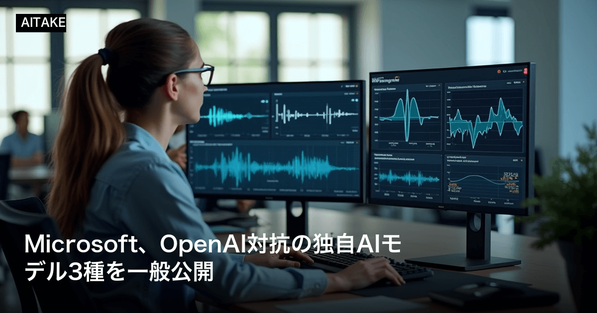 Microsoft、OpenAI対抗の独自AIモデル3種を一般公開