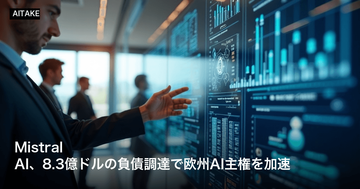 Mistral AI、8.3億ドルの負債調達で欧州AI主権を加速