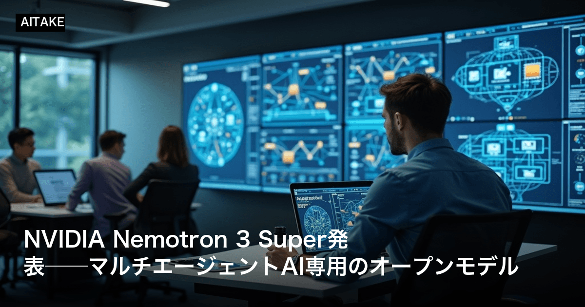NVIDIA Nemotron 3 Super発表──マルチエージェントAI専用のオープンモデル