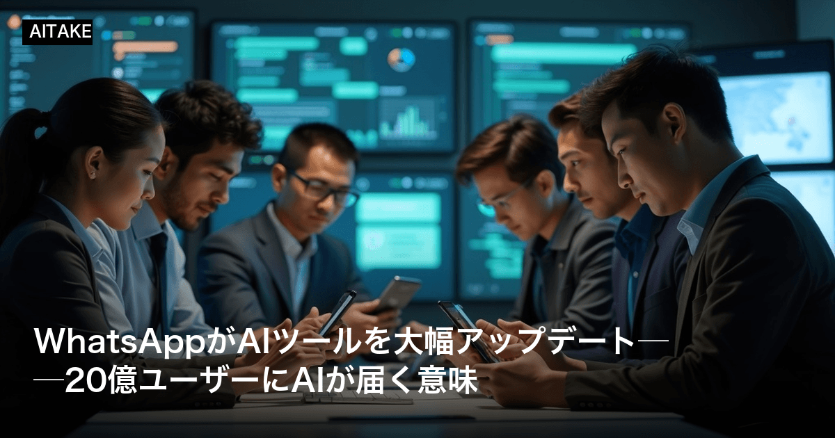WhatsAppがAIツールを大幅アップデート──20億ユーザーにAIが届く意味