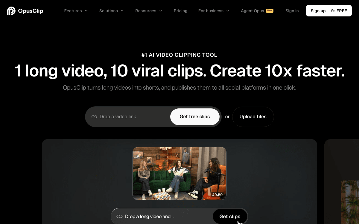 Opus Clip完全レビュー:月9ドルでバズ動画を量産できるか?